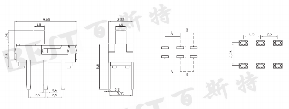 微型撥動開關MSS22D16