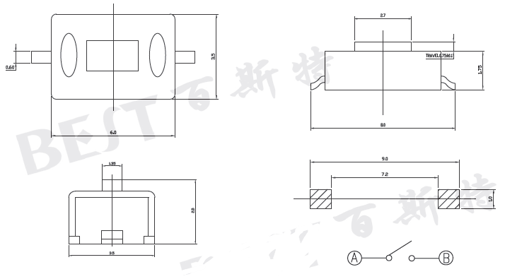 輕觸開關1181_TS-1181B_技術參數