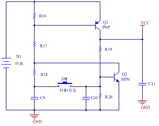 輕觸開關實現自鎖功能電路圖